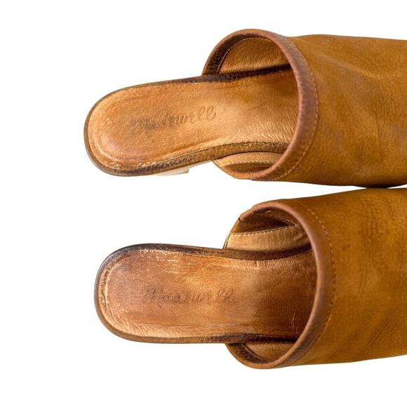 MADEWELL The Ruby Clogs in Suede and Wooden Block Heels in Tan Women's Size 6.5 - Picture 13 of 13